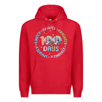 Red 100 days of school Premium Hoodie - MaliasSmallBusiness