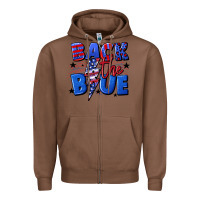 Chestnut Back the blue with lightning bolt 4th of july Zipper Hoodie - CowGirlArtShop