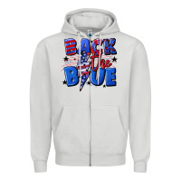 Dove Grey Back the blue with lightning bolt 4th of july Zipper Hoodie - CowGirlArtShop