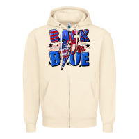 Sandshell Back the blue with lightning bolt 4th of july Zipper Hoodie - CowGirlArtShop