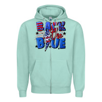 Back The Blue With Lightning Bolt 4th Of July Zipper Hoodie | Teevron