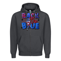Smoke Back the blue with lightning bolt 4th of july Zipper Hoodie - CowGirlArtShop