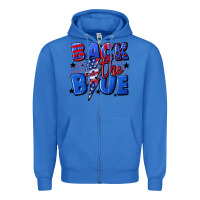 True Royal Back the blue with lightning bolt 4th of july Zipper Hoodie - CowGirlArtShop