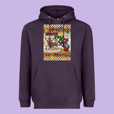 Christmas North Pole Delivery Heavyweight Hoodie Designed By Artiststas