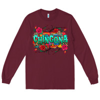 Burgundy chingona Long Sleeve Tee - texasbilliewilder