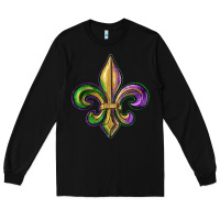 Black fleur de lis Long Sleeve Tee - RanaPortraitStore