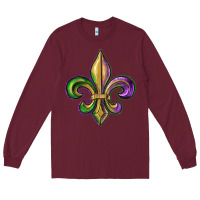 Burgundy fleur de lis Long Sleeve Tee - RanaPortraitStore