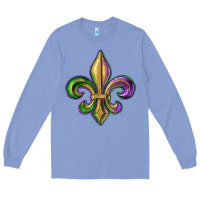 Colony Blue fleur de lis Long Sleeve Tee - RanaPortraitStore