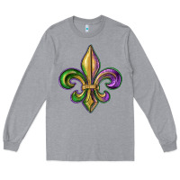 Heather Grey fleur de lis Long Sleeve Tee - RanaPortraitStore