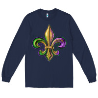 Navy fleur de lis Long Sleeve Tee - RanaPortraitStore