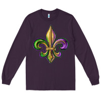 Plum fleur de lis Long Sleeve Tee - RanaPortraitStore