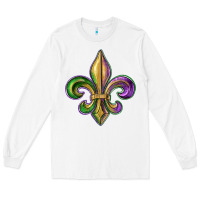 White fleur de lis Long Sleeve Tee - RanaPortraitStore