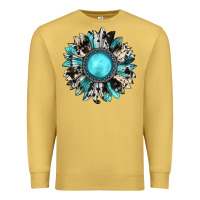 Antique Gold western sunflower gemstone Premium Sweatshirt - JahusDesignShop