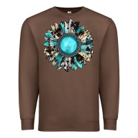 Chestnut western sunflower gemstone Premium Sweatshirt - JahusDesignShop