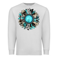 Dove Grey western sunflower gemstone Premium Sweatshirt - JahusDesignShop