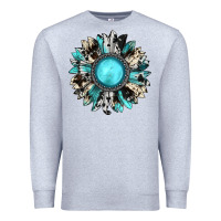 Heather Grey western sunflower gemstone Premium Sweatshirt - JahusDesignShop
