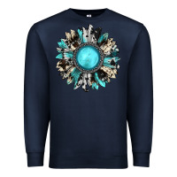 Navy western sunflower gemstone Premium Sweatshirt - JahusDesignShop