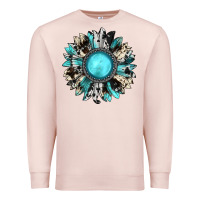 Pale Pink western sunflower gemstone Premium Sweatshirt - JahusDesignShop