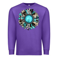 Purple western sunflower gemstone Premium Sweatshirt - JahusDesignShop