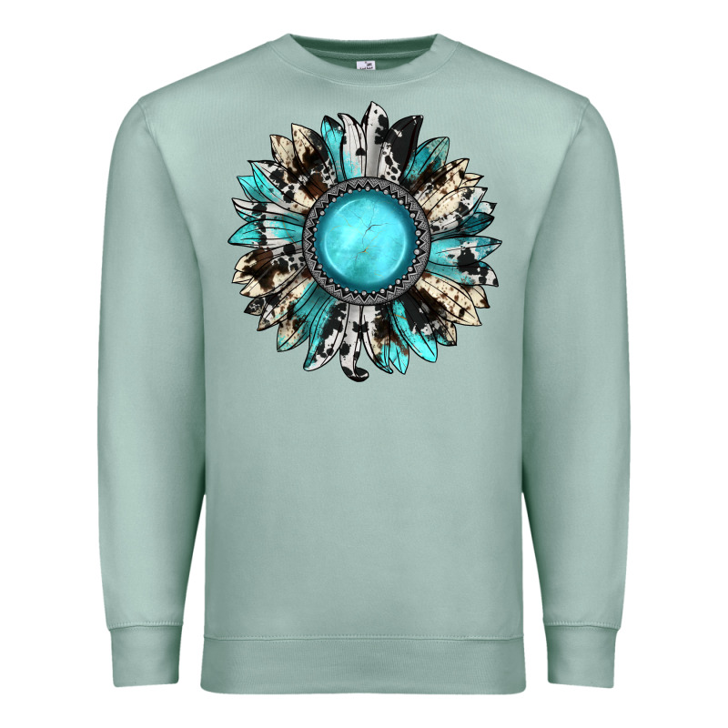 Western Sunflower Gemstone Premium Sweatshirt by JahusDesignShop | Teevron