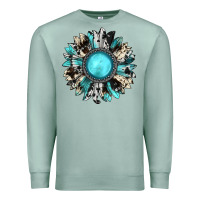Seafoam western sunflower gemstone Premium Sweatshirt - JahusDesignShop