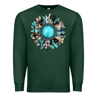 Sports Green western sunflower gemstone Premium Sweatshirt - JahusDesignShop