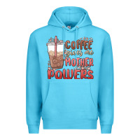 Ocean Blue coffee gives me mother powers Premium Hoodie - MaliasSmallBusiness