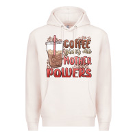 Pale Pink coffee gives me mother powers Premium Hoodie - MaliasSmallBusiness