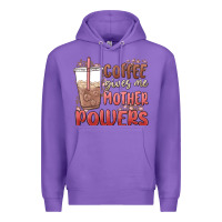 Purple coffee gives me mother powers Premium Hoodie - MaliasSmallBusiness