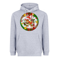 Heather Grey Christmas Pinata Ornament Heavyweight Hoodie - Artiststas