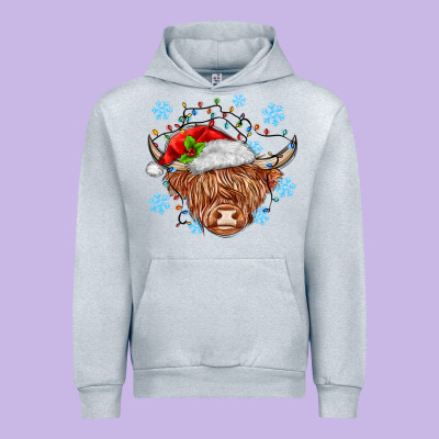 Christmas Cow Urban Hoodie Designed By Maliassmallbusiness