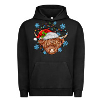 Pigment Black christmas cow Urban Hoodie - MaliasSmallBusiness