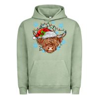 Pigment Oil Green christmas cow Urban Hoodie - MaliasSmallBusiness