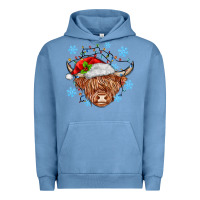 Pigment Pebble Blue christmas cow Urban Hoodie - MaliasSmallBusiness