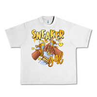 Lunar Rock yellow sneaker girl afro woman Urban Heavy Tee - RanaPortraitStore