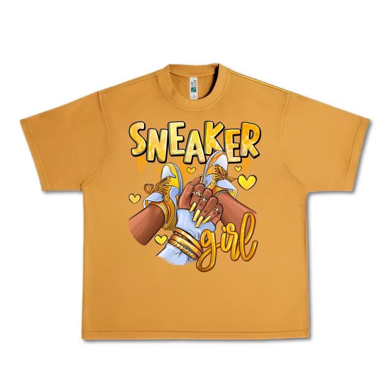Yellow Sneaker Girl Afro Woman Urban Heavy Tee by RanaPortraitStore | Teevron