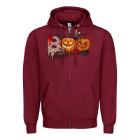 Burgundy boo Zipper Hoodie - CowhideDigitalArt