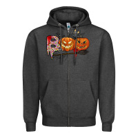 Charcoal Heather boo Zipper Hoodie - CowhideDigitalArt