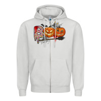 Dove Grey boo Zipper Hoodie - CowhideDigitalArt