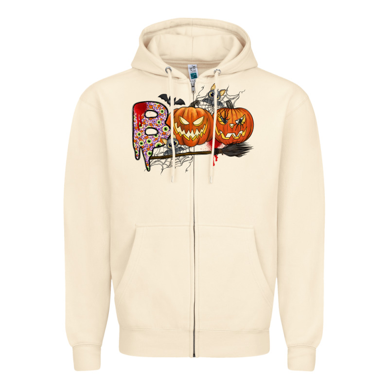 Boo Zipper Hoodie by CowhideDigitalArt | Teevron