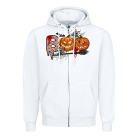White boo Zipper Hoodie - CowhideDigitalArt