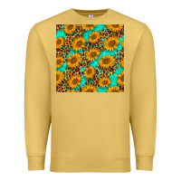 Antique Gold sunflowers and leopard western seamless pattern Premium Sweatshirt - BundleAndBundleShop