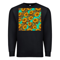 Black sunflowers and leopard western seamless pattern Premium Sweatshirt - BundleAndBundleShop