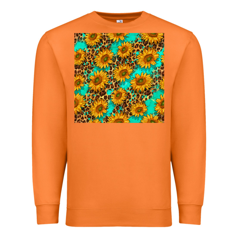 Sunflowers And Leopard Western Seamless Pattern Premium Sweatshirt by BundleAndBundleShop | Teevron