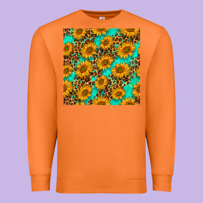 Sunflowers And Leopard Western Seamless Pattern Premium Sweatshirt Designed By Bundleandbundleshop