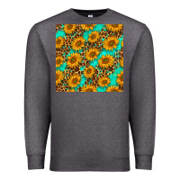 Charcoal Heather sunflowers and leopard western seamless pattern Premium Sweatshirt - BundleAndBundleShop
