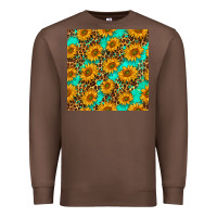 Chestnut sunflowers and leopard western seamless pattern Premium Sweatshirt - BundleAndBundleShop
