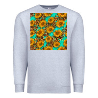 Heather Grey sunflowers and leopard western seamless pattern Premium Sweatshirt - BundleAndBundleShop