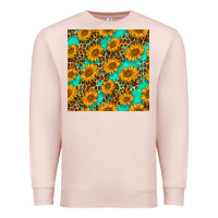 Pale Pink sunflowers and leopard western seamless pattern Premium Sweatshirt - BundleAndBundleShop