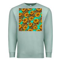 Seafoam sunflowers and leopard western seamless pattern Premium Sweatshirt - BundleAndBundleShop